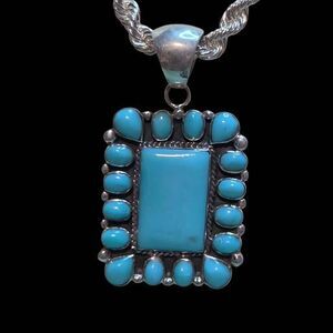 Southwest Turquoise Sterling Silver Pendant